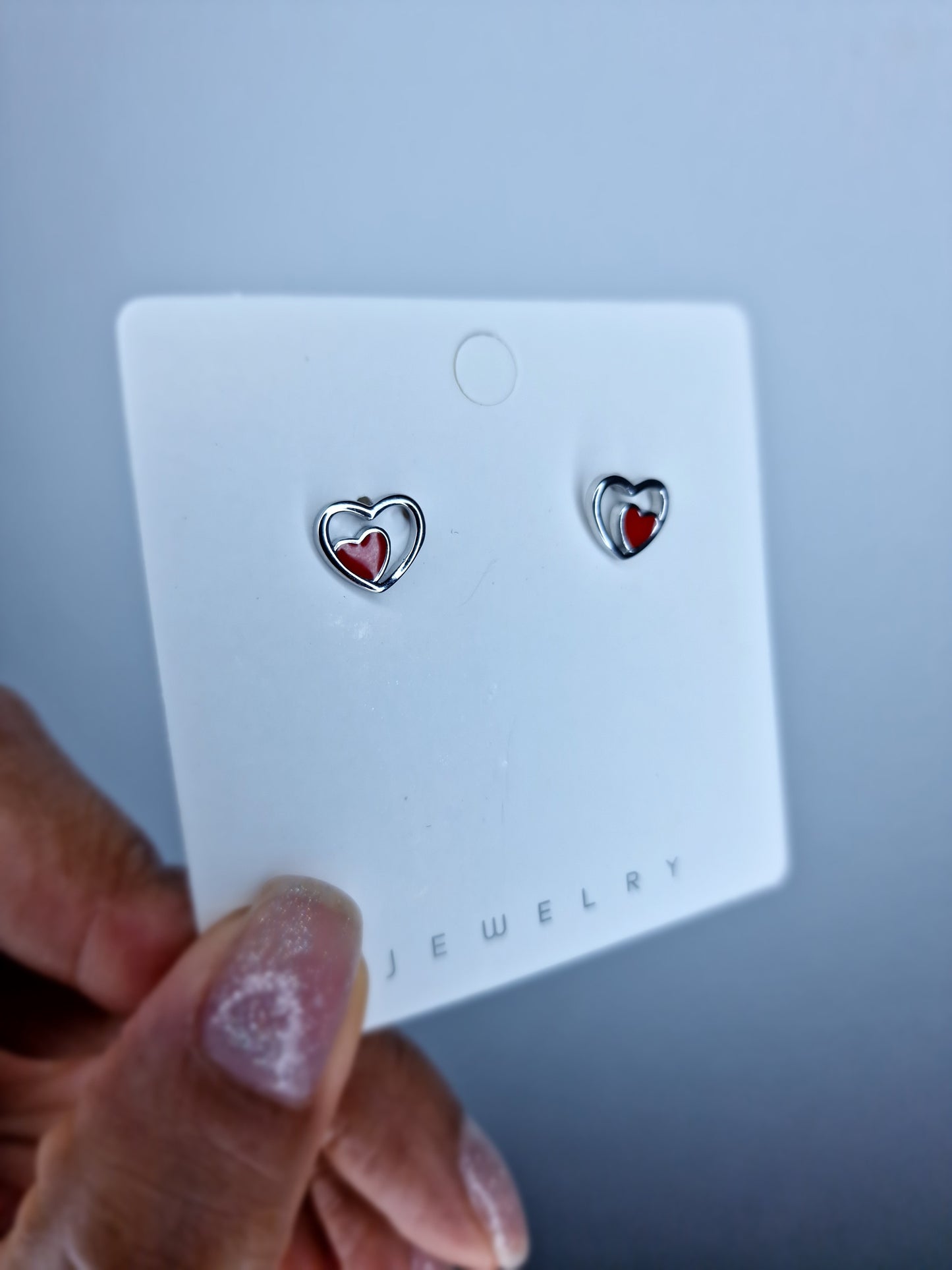 Pendientes duble corazón. Plata de ley 925.