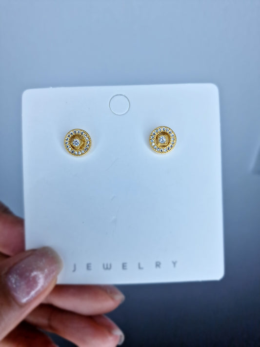 Pendientes dorado 2 en 1.